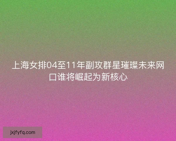 上海女排04至11年副攻群星璀璨未来网口谁将崛起为新核心